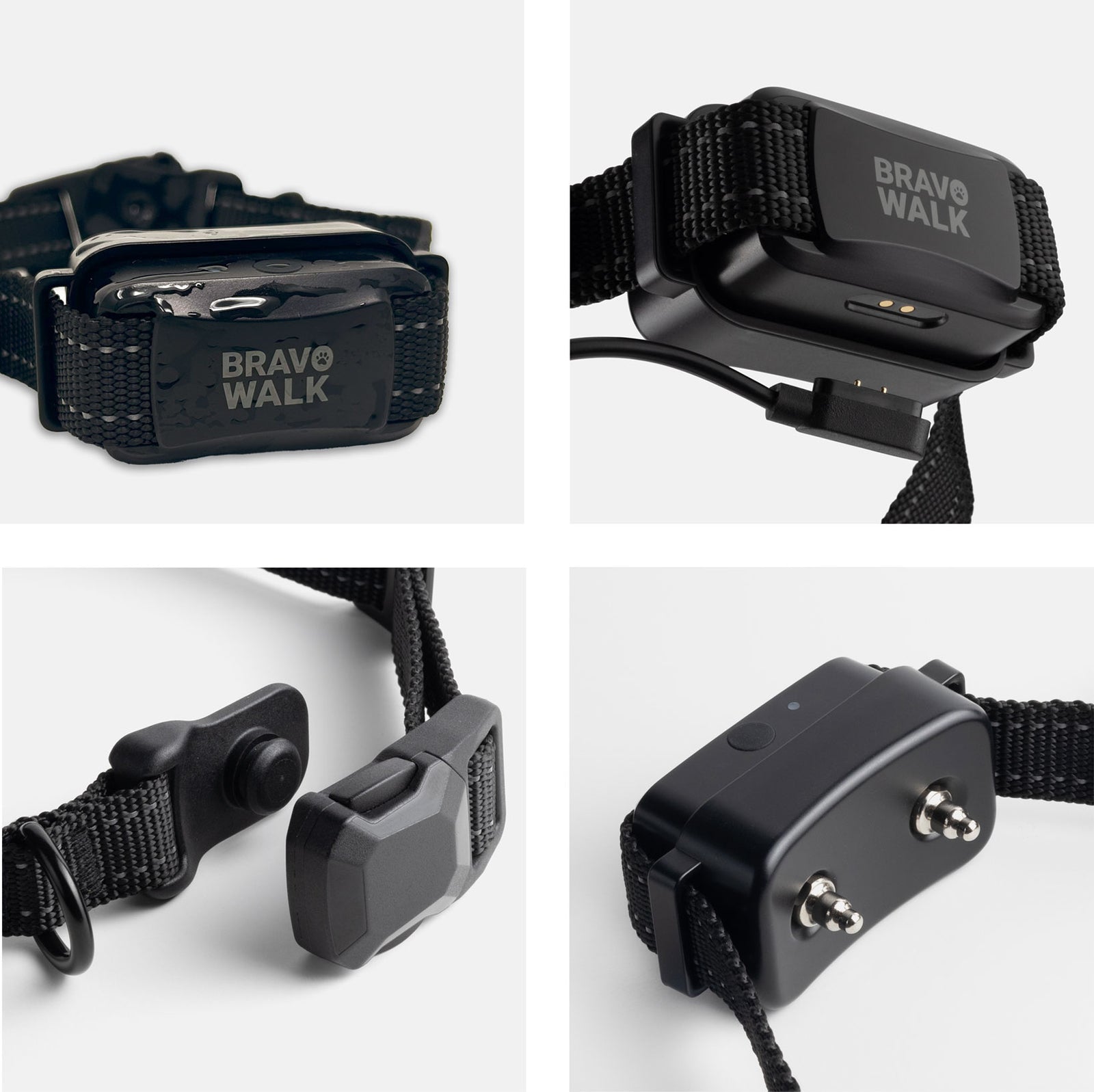 bravowalk dog collar key features