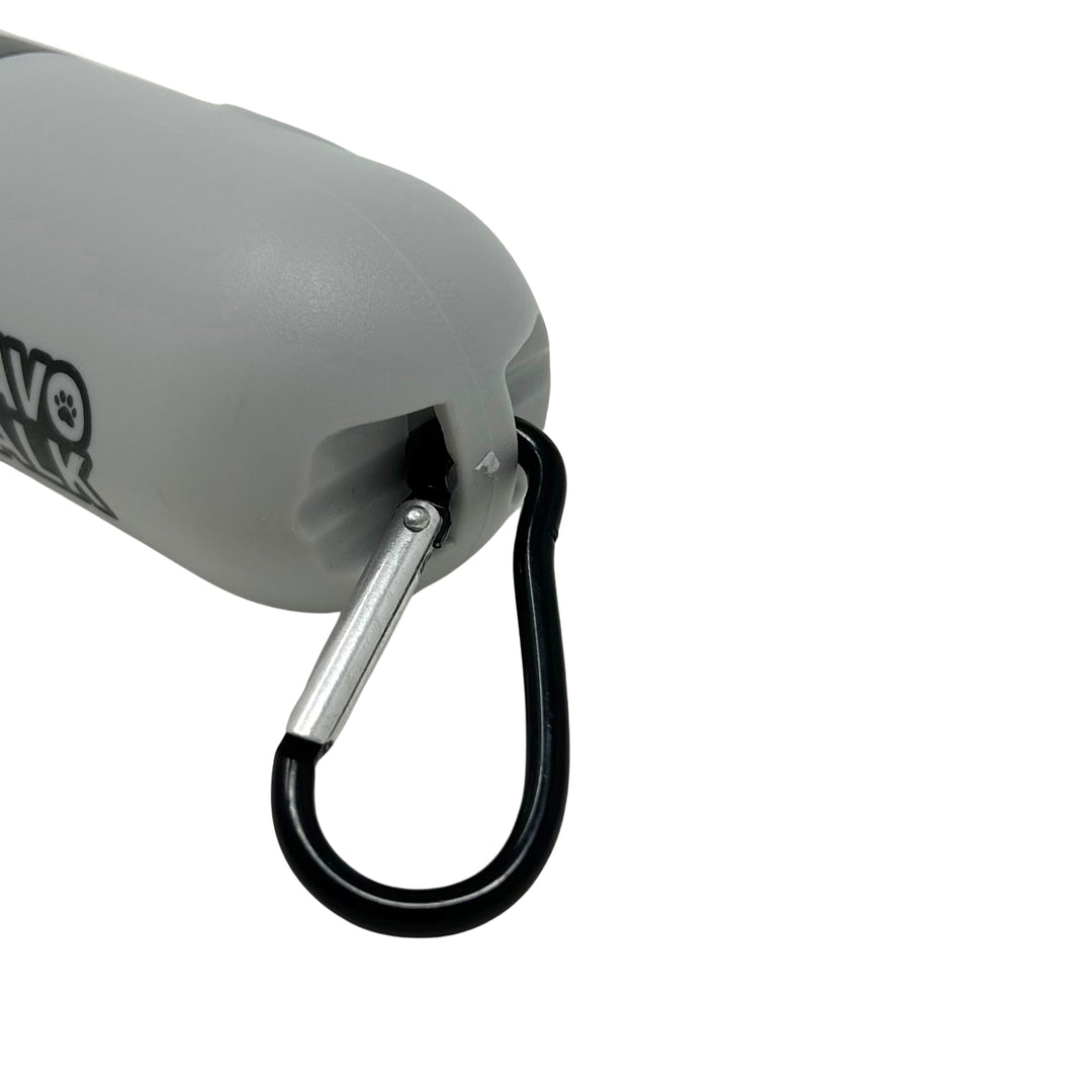 Clasp for leash attachment for dog poop bag dispenser