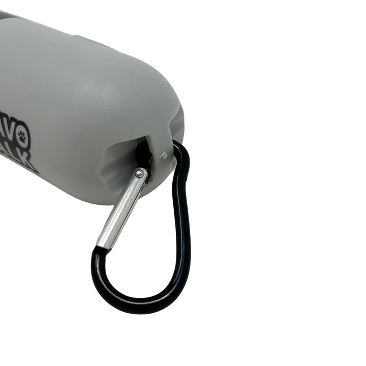 Clasp for leash attachment for dog poop bag dispenser