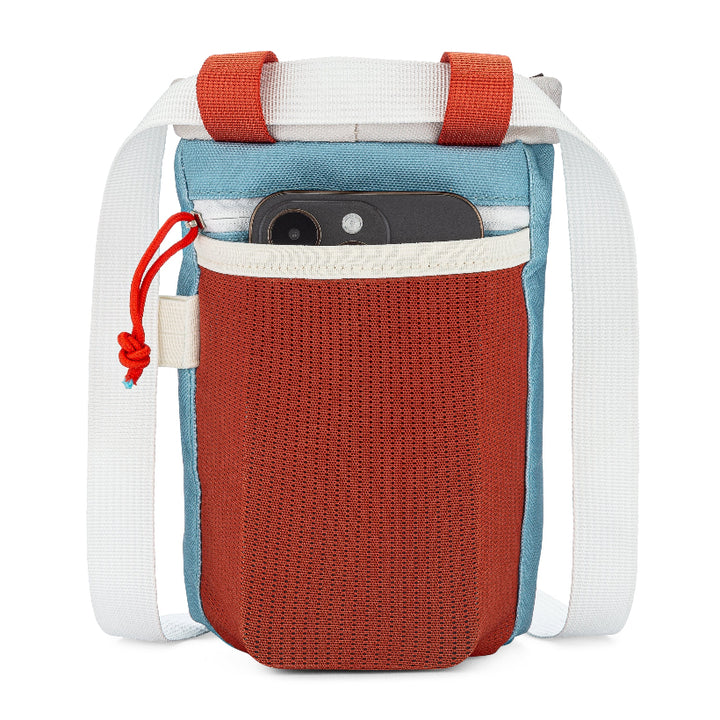 mineral blue and red dog treat pouch for dog training with zippered pocket for car keys or phone or spare poop bags