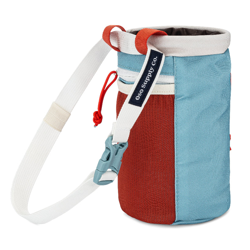side of mineral blue dog treat pouch with waist strap for dog walks